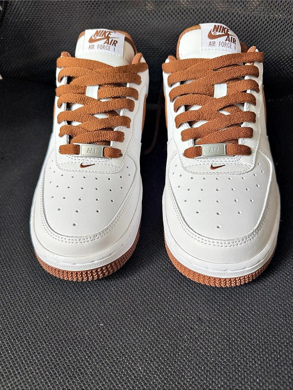 Men’s Nike Air Force 1 Sneakers in White & Brown. New and Never worn